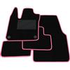 Somer Car Kit Tappetini Auto compatibili con Smart Forfour W453 2014-2020 | Set Tappeti in Moquette, Tappeto auto su misura, bordo fucsia