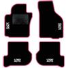 QUEMAR Tappetini Auto per Golf V e VI 2003-2012, Bordo Rosa, 4 Ricami | Kit Tappeti Moquette e Gomma su Misura / Set 2 Anteriori + 2 Posteriori / Ricami e Colori Personalizzati / Antiscivolo