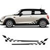 LMLZNP Auto Adesivi Decorativi Adesivi, Per MINI Cooper S One R56 R57 R50 R52 R53 F55 F56 F57 JCW 2 pezzi Adesivo laterale porta gonna a scacchi Decalcomania del corpo
