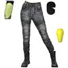HOMDECR Jeans Da Moto Da Donna Pantaloni Da Motociclista In Denim Impermeabili Protezione Impermeabile Pantaloni Da Moto Da Ciclismo Jeans Da Motociclista Elasticizzati Con 4 Protezioni (Nero,XXS)