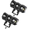 BATHVEVE Coppia Faretti Fendinebbia LED Moto Impermeabili Ip68 in Alluminio e PC Doppia Modalità Luce per Sicurezza Migliorata, per Moto ed E-bike Fuoristrada