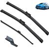 Autopixl Tergicristallo for auto compatibile con Ford Fiesta 7 2018-2021 Tergicristallo anteriore posteriore for auto Tergicristalli in gomma morbida Parabrezza automatico 28+14+11 2018 2019 2020 (Color :