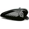 Pimastickerslab Kit 2 adesivi moto serbatoio INDIAN TESCHIO shadow rebel vulcan boulevard chief harley bob chopper old style vintage cod.1784 (074 GRIGIO MEDIO, OPACO (matt_opaque))