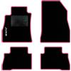 QUEMAR Tappetini Auto compatibili con Nissan Juke I 2010-2019 / Kit Tappeti Moquette e Gomma su Misura (Set 2 Anteriori + 2 Posteriori) / Ricami e Colori Personalizzati (Bordo Rosa, 1 Ricamo)