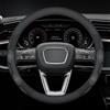 Zolytrax Coprivolante per Auto per Ford Ranger T6 Raptor Wildtrak 2015-2020 2021 2022 2023, Coprivolante Auto in Silicone 37-38cm/15 Protezione Custodia Volante Cover in Pelle Microfibra 2 pezzi(White,Roundty
