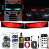 LeadGoods 2 luci Devil Eyes per auto LED occhi per camion, display colorato schermo morbido programmabile LED scritta scorrevole insegna luminosa, Smart App, Bluetooth USB 5V occhio del diavolo camion (12CM