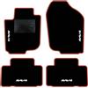QUEMAR Tappetini Auto compatibili con Rav4 III XA30 2006-2013 / Kit Tappeti Moquette e Gomma su Misura (Set 2 Anteriori + 2 Posteriori) / Ricami e Colori Personalizzati (Bordo Rosso, 4 Ricami)