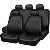LCLSNNK Coprisedi Auto per Audi a3 a4 b8 a4 b6 a4 a3 8p q5 a6 c6 a5 a6 c7 a6 c5 a6 q7 a3 8v a4 b9 a4 b5 Alfa Romeo 159 in pelle impermeabile e traspirante, copertura sedile 5 posti per auto, Nero