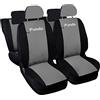 Auto Accessori Lupex Coprisedili Auto Compatibili per Panda Seconda 169 e Terza 319 serie divisi 50 e 50, Grigio Chiaro Nero, Made In Italy, protezione sedili anteriori e posteriori