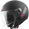 FC-Moto Moto Square-RS Casco a reazione, nero opaco/viola, S