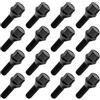C CARBONADO Set di 16 bulloni per ruota M12 x 1,5 45 mm, testa conica 60° SW17 neri classe 10.9 per montaggio cerchi in alluminio e acciaio