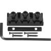 Grcfumo Electric Guitar String Lock Nut, Guitar Bridge String Locks with Headstock String Retainer Bar, Headless Guitar String Locking Nut for Maple Bridge (Black (GE99))