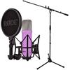 RØDE Rode NT1 - Microfono da studio Signature Purple viola + supporto per microfono Keepdrum
