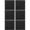 TOPPERFUN Set di 6 Pannelli Fonoassorbenti 30X30X2 CM in Spugna Nera per Isolamento Acustico Struttura Unica, Facile Installazione per Interni e Workshop