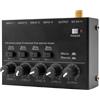 HUIOP Mixer Stereo a 4 Canali a Bassissimo Rumore - 4 Ingressi 1 Uscita DC 5V Mini Audio Portatile per Microfono, Tastiera, Basso, Club, Bar, Stage, Studio