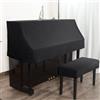 Haklein Copertura antipolvere in velluto per pianoforte verticale, morbida e resistente, con copertura per sgabello, decorazione moderna, per casa e scuola (copertura per pianoforte, sgabello singolo B, nero)