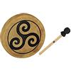 Sonic Energy Frame Drum 15 Pollici - Triskele - Tamburo a mano per meditazione, viaggi sonori, percussioni - Strumento sciamanico con pelle di bufalo - incluso battente (HOD15-TR)
