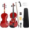 Yinfente Violino Acustico Elettrico 4/4 Taglia Intera Violino Professionale 4 Corde in Acero e Abete per Allievi, Violino per Principianti con Custodia, Arco in Palissandro, Cavo, Panno per la Pulizia