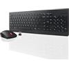 Lenovo Combo Tastiera + Mouse Wireless Essential Gen 2 - Connessione 2.4GHz, Layout Silenzioso, Tasto Copilot, Mouse Ambidestro 1600 DPI, 65% Plastica Riciclata - Nero