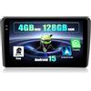 SIXWIN 4+128G Android 15 Autoradio per Audi A3 2003-2012/S3 2006-2012/RS3 2011-2012 con CarPlay/Android/Mirror Link, 9 HD TouchScreen Schermo Navigatore WiFi RDS FM USB Bluetooth+Telecamera