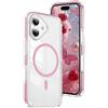 QIWEIQING Custodia Trasparente per iPhone 16 Plus 6.7, [Compatibile con MagSafe] Magnetica Sottile Anticaduta Anti-ingiallimento Protezione Militare Cover per iPhone 16 Plus 6.7 6.7. Rosa CT