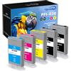 Oritdge PFI-030 PFI030 Cartuccia d'inchiostro per Cartucce Canon PFI-030MBK PFI-030C PFI-030M PFI-030Y compatibile per Canon ImagePrograf TA-20 ImagePrograf TA-30 (Nero opaco Nero Ciano Mmagenta Giallo)