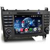 Erisin 8-Core 4GB+64GB Android 14 Autoradio CD DVD per Mercedes Benz Classe C W203 Classe G W463 7 pollici Schermo IPS Bluetooth GPS Navigatore CarPlay Android Auto WiFi 4G DAB+ USB FM RDS Canbus