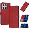 PanXCase Cover Libro per Motorola Edge 70 Fusion - Custodia PU Pelle Wallet, Supporto, 3 Porta Carte, Magnetica Antiurto Case (Rosso)