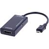 REY Cavo Adattatore OTG Micro USB maschio a HDMI e Micro USB femmina, Nero