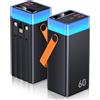 CUZAR Power Bank 60000mAh con Ricarica Rapida 22.5W, USB-C con Cavo, Batteria Portatile Esterna per iPhone 16/15/14/13, Xiaomi,— Ideale per Viaggi, Campeggio e Attività all'Aperto