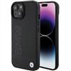 BMW BMHCP15SSLLBK - Custodia in pelle per iPhone 15 da 6,1, colore: Nero