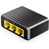 Binardat Splitter di rete da 1 a 3 Gigabit, switch Ethernet a 4 porte 1000 m, alimentatore di tipo C, alloggiamento in metallo Mini Size Plug and Play