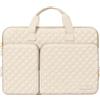 MOSISO 13,3 pollici Custodia Laptop, 13-14 pollici Borsa PC Compatibile con MacBook Air/Pro 13/ Pro 14, HP Dell ASUS Lenovo, Piazza Trapuntato Borsa con 2 Tasche e Maniglia e Cintura, Sabbia