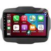 7SIMO 【6+128 GIGA】Car tablet Android 14 Con je ep Renegade 2014-2022 Carplay integrato Wireless Android Auto Autoradio Stereo 9 pollici navigatore, Mantenimento Della Retrocamera Di Serie