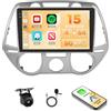 Hikity 4+64GB Android 15 Autoradio per Hyundai i20 2008-2012 con Wireless Carplay Android Auto, 9 Pollic Incell-Schermo Tattile Supporto Bluetooth/GPS/WiFi/FM/RDS+Retrocamera+MIC