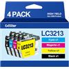 Glliter LC-3213 LC3211 Cartucce compatibili per Brother LC3213 per DCP-J572DW DCP-J772DW DCP-J774DW MFC-J497DW MFC-J491DW MFC-J890DW MFC-J895DW (nero, ciano, magenta, giallo, confezione da 4)