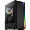 Aerocool Bionic RGB ATX Mid Tower Case, Tempered Glass Side Panel + 1x 12cm RGB Fan, Black