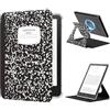 MoKo Custodia Girevole a 360° per 7 eBook Reader 12a Gen 2024, Retro Trasparente Staccabile Magnetica Regolabile con Auto Wake/Sleep, Non compatibile con TCL Remarkable Kobo, Quaderno Nero