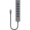 i-tec Hub USB-C a 7 porte - cavo da 30 cm, 7 USB A 3.2 Gen1 con supporto di ricarica rapida BC 1.2 (fino a 7,5 W per connettore)