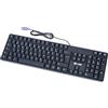 M MC Saite MCSaite 104 Tastiera standard PS2 nera con cavo con tastierino numerico - Tastiera (con supporto, impermeabile, QWERTZ tedesco, compatibile con Windows)