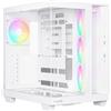 be quiet! Light Base 500 LX White Case per PC, pannello frontale e laterale completamente trasparente, design a doppia camera, hub per ventole ARGB, 4 ventole Light Wings LX PWM, connettori sul retro