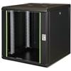 DIGITUS Armadio di rete - Rack da 19 pollici - 12U - 600 mm x 600 mm (LxP) - Profondità utile 450 mm - Montaggio a parete - Portata 100 kg - Porta in vetro di sicurezza - IP20 - Serie Unique - Nero