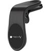 Techly 362701 Supporto Magnetico da Auto per Smartphone con Due Placche Metalliche Universali Nero