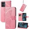 JIUNINE Custodia a Libro in Pelle per Motorola Moto G14, Rosa