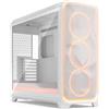 Fractal Design Meshify 3 XL Ambience Pro RGB Bianco Vetro Temperato Clear Tint - Case PC Gaming-Illuminazione Ambientale ARGB Gen 2 Avanzata tramite Adjust Pro Hub-Tre Ventole ARGB Momentum 14 Incluse