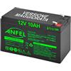 ANFEL Batteria Lead Acid AGM 12V 10Ah Al Piombo Ricaricabile Pila batteria Ermetica Batterie di ricambio per UPS Bici elettriche Emergenza Elettronica Trattorino Quad