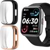 Blueshaweu ID208 Plus Smart Watch Case, Soft All Around TPU Case con Pellicola Protettiva Schermo Compatibile per Quican/ENOMIR/Tensky/Fitpolo ID208 Plus Smart Watch-1,8 (Oro rosa+nero)