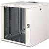 DIGITUS Armadio di rete - Rack da 19 pollici - 12U - 600 mm x 600 mm (LxP) - Profondità utile 450 mm - Montaggio a parete - Portata 100 kg - Porta in vetro di sicurezza - IP20 - Serie Unique - Grigio