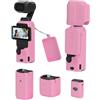 Hesupy Custodia protettiva in silicone per DJI Osmo Pocket 3, custodia morbida in pelle, protezione completa per obiettivo della fotocamera, accessori (stile B, rosa)