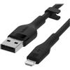 Belkin BoostCharge Flex Cavo da USB Type A a Lightning in silicone (1 m), cavo di ricarica certificato MFi per iPhone 14/14 Plus, 13, 12, Pro, Max, mini, SE, iPad e altri - Nero